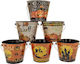 Set aus 4 Stück – Metallischer Halloween-Eimer 16,5 x 13,5 x 11,5 cm 88292