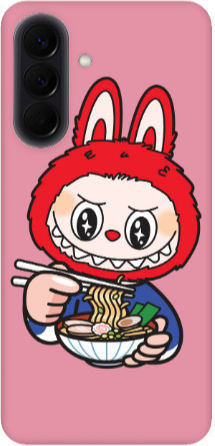 Samsung A57 Labubu 1 Pinkfarbene Silikon-TPU-Hülle