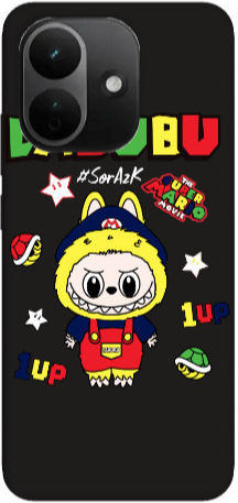 Xiaomi Redmi Note 17 Pro Max Labubu Mario Schwarze Farbige Silikon-TPU-Hülle