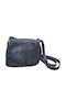 Blue Leather Men's Shoulder / Crossbody Bag