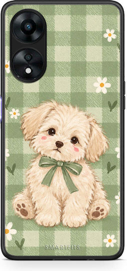 Smartfits Puppy Daisies On Sage Gingham Oppo A78 5g Θήκη