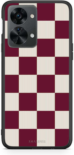 Smartfits Burgundy Cream Striped Checks Oneplus Nord 2t Θήκη