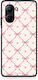 Smartfits Pink Bow Lattice Hearts On Cream Realme C33 Θήκη