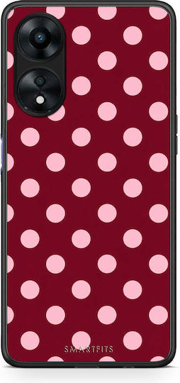 Smartfits Pink Polka Dots On Burgundy Oppo A78 5G Case