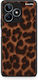 Smartfits Husă Realme C53 cu Imprimeu Leopard Maro Închis