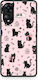 Smartfits Black Cat Doodles On Pink Oppo A78 5g Θήκη