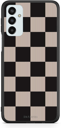 Smartfits Schwarz Taupe Gestreifte Karos Samsung Galaxy M23 F23 Hülle