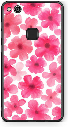 Калъф Smartfits с Розови Акварелни Цветя на Бял Фон за Huawei P10 Lite