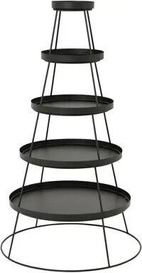 Beauty Home Suport Metalic Negru cu 5 Niveluri 70 X 70 X 124 Cm