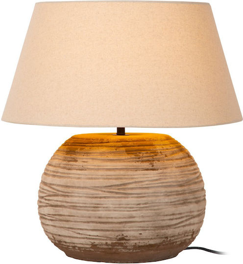 Lucide Lightning Table Lamp with Brown Shade and Base