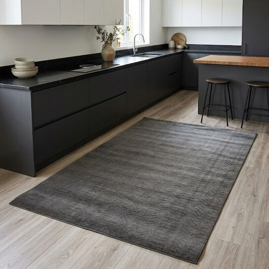 To megalo pazari Tmp5478 Неплъзгащ се Правоъгълен Сив Килим 200x230cm
