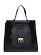 Schwarze Damenhandtasche aus Leder