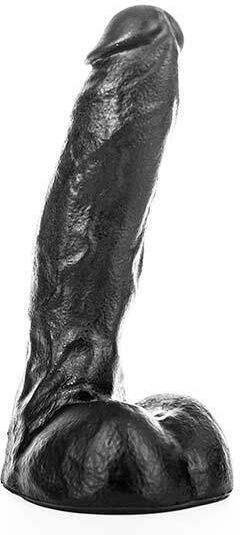 All Black Ρεαλιστικό Dildo με Βεντούζα Μαύρο