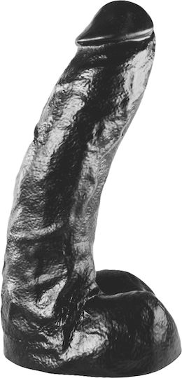All Black Ρεαλιστικό Dildo με Βεντούζα Μαύρο