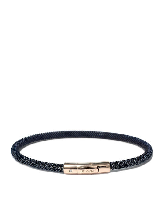 Borsari Men’s Steel Bracelet with Diamond