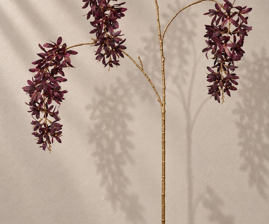 Wisteriazweig mit Goldenen und Violetten Blüten 19 x 10 x 95 cm Einfarbig Kaemingk