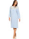 Clio Lingerie Winter Women's Light Blue Nightgown