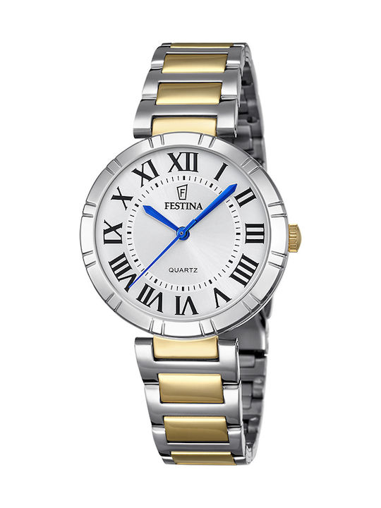Festina Γυναικείο Ρολόι 32.5mm Μπαταρίας με Χρυ...