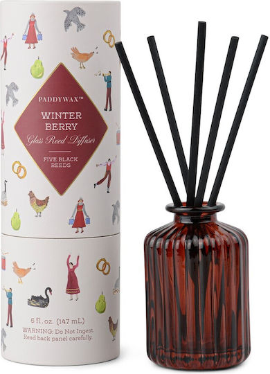 Paddywax Christmas Ароматен Дифузер Червен Раиран Съд 147 ml Winter Berry