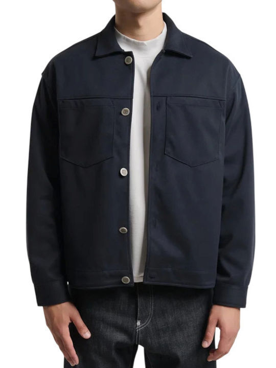 Long Sleeve Denim Overshirt Navy