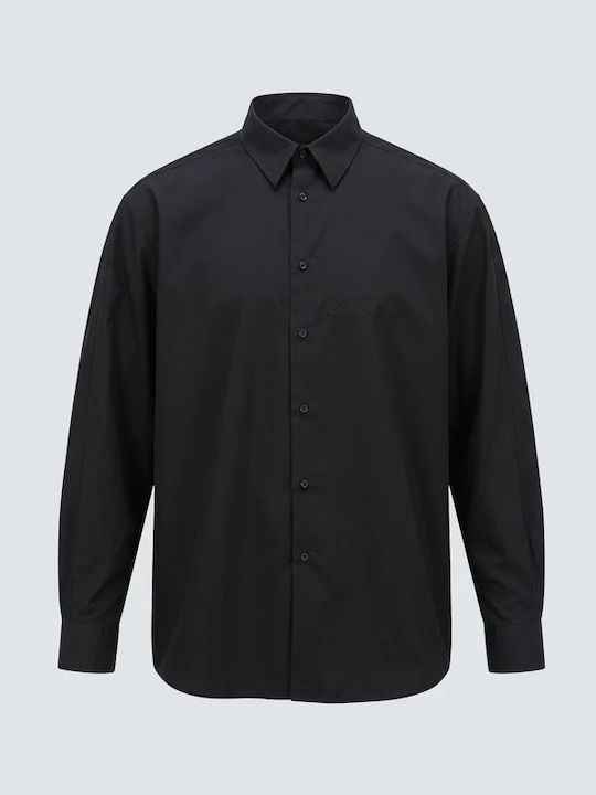 Μακρυμάνικο Πουκάμισο σε Oversized Γραμμή Μαύρο
