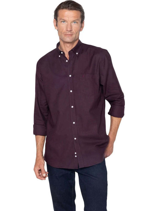 The Bostonians Burgundy Long Sleeve Denim Shirt...