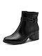 Leder Damen Stiefeletten Schwarz