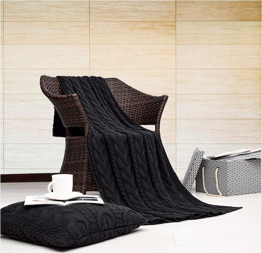 Liolios Home Sofa Blanket 130x170 cm Black