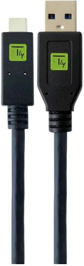 Techly USB-C кабел мъжки конектор – USB-A, черен
