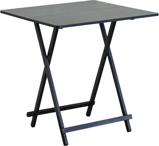 Beistelltisch für kleine Außenbereiche, klappbar, Schwarz, 70 × 70 × 74 cm
