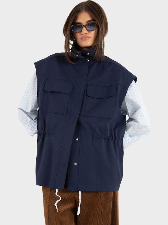 Ärmellose Damen Winterjacke Dark Blue