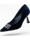 Blue Pumps with Medium Heel