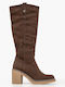 Damenstiefel mit hohem Absatz Braun
