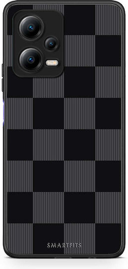 Smartfits Черен Калъф с Въгленови Райета и Карета за Xiaomi Poco X5 5G Dual