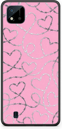 Smartfits Stacheldraht-Herzen auf Rosa Realme C11 2021 C20 Hülle
