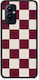Smartfits Burgundy Cream Striped Checks Oneplus 9 Θήκη