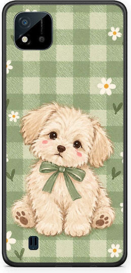 Smartfits Hülle Puppy Gänseblümchen auf Salbeigrünem Vichy-Karo Realme C11 2021 C20
