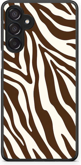 Smartfits Braun-Cremefarbenes Zebra-Streifen Samsung Galaxy M15 Handyhülle
