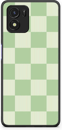 Smartfits Sage Cream Striped Checks Vivo Y01 Y15s Case