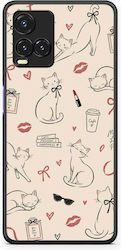 Smartfits Minimal Cat Fashion Doodles Pe Crem Pentru Vivo Y33s Y21s Y21 Husă Smartfits Minimal Cat Fashion Doodles Pe Crem Pentru Vivo Y33s Y21s Y21 Husă
