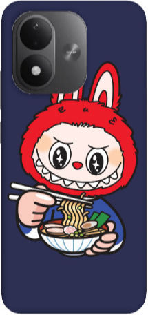 Xiaomi Redmi Note 17 4G Labubu 1 Dunkelblaue Silikon-TPU-Hülle
