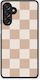 Smartfits Latte Cream Gestreifte Karos Samsung Galaxy M15 Hülle