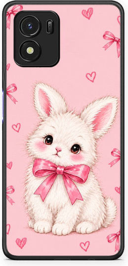 Smartfits White Bunny cu Fundițe Roz Husă Vivo Y01 Y15s