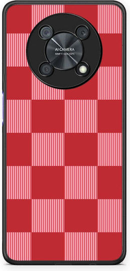 Smartfits Red Pink Striped Checks Huawei Nova Y90 Case