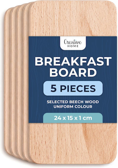 Creative Set Schneidebretter Holz Beige 24x15 cm 5 Stück
