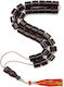 Roloi Komboloi Worry Beads with 33 Mastic Beads, 41 cm Long, Burgundy