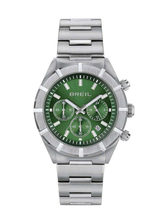 Men’s Battery Chronograph Watch with Silver Stainless Steel Bracelet