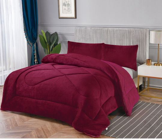 Pilotă Cuvertură King Size 240x220 cm Burgundy
