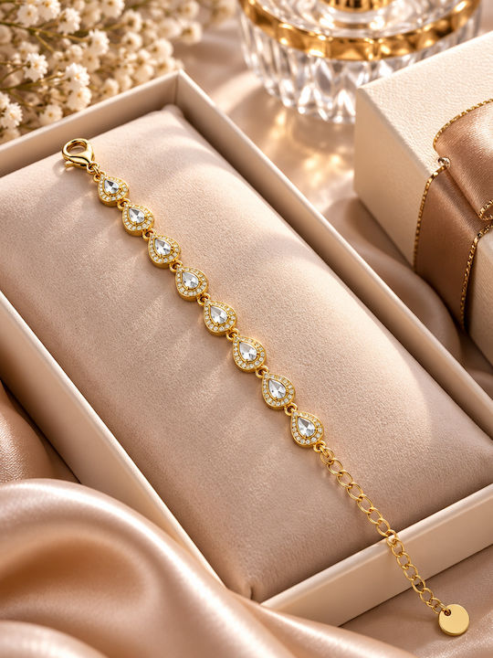 Kingleap Women's Gold Plated Steel Chain Bracelet