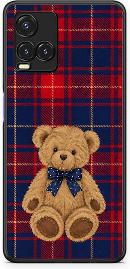 Smartfits Teddy Bear On Red Navy Tartan Husă pentru Vivo Y33s Y21s Y21